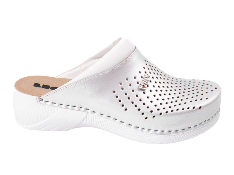 Kožené dámské pantofle perleťové Leon 3400