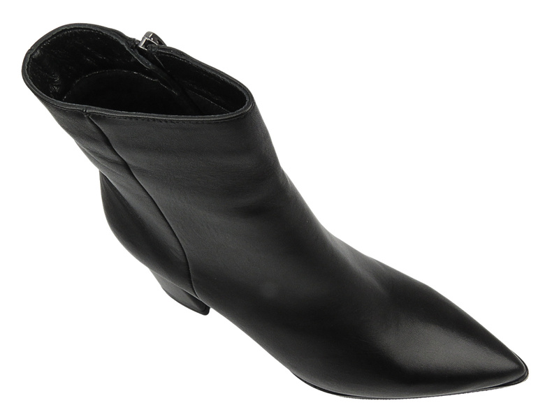 Elegantní dámské kotníkové kozačky na vysokém podpatku - VENEZIA L006LEBLOBB034, černé se zipem