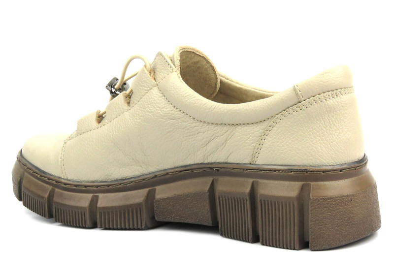 Dámské polobotky z přírodní kůže - Helios 407, ecru