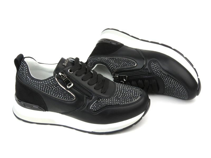 Dámské tenisky s krystaly - INBLU IN-323, černé