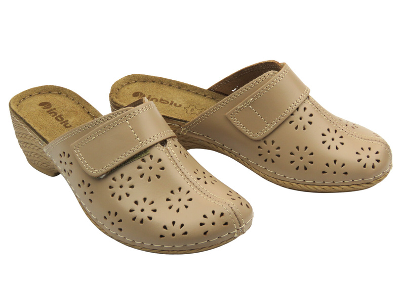 Dámské nazouváky s nastavitelným svrškem INBLU TR-2U, béžové  