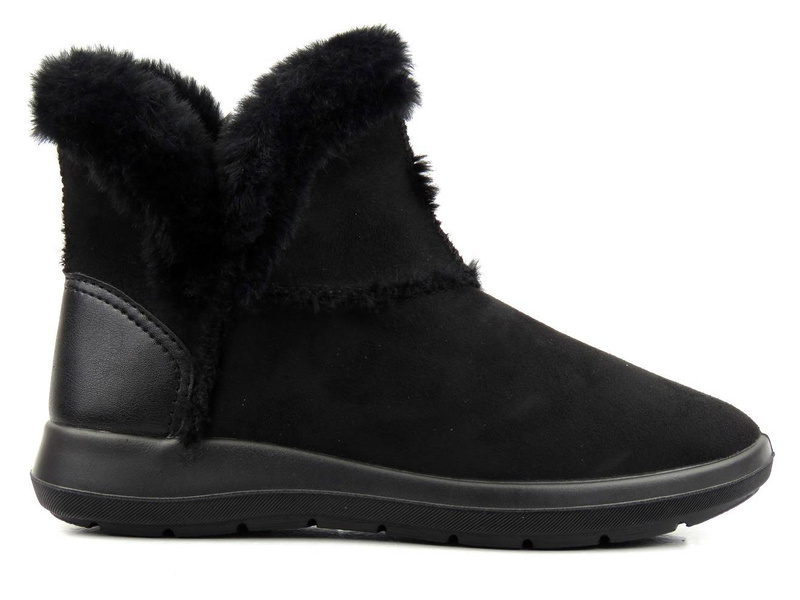 Teplé dámské kotníkové boty a la emu - Befado Dr Orto Casual 156D903, černé s kožíškem