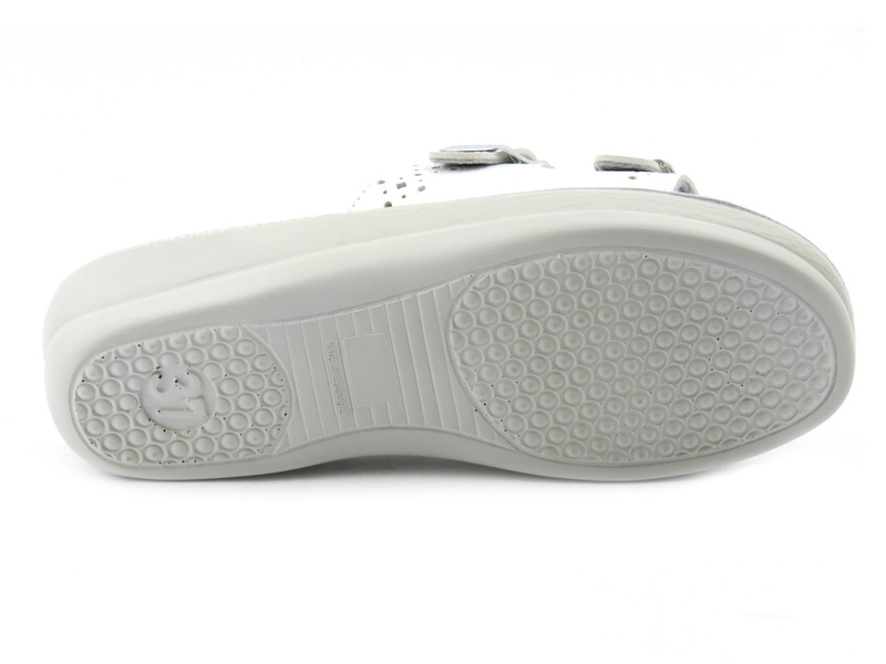 Dámské zdravotní žabky s koženou vsadkou - Inblu VR8B, bílé