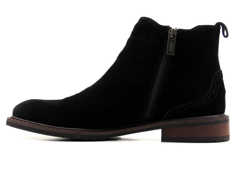 Kožené pánské kotníkové boty - GOE IIN4033, černé