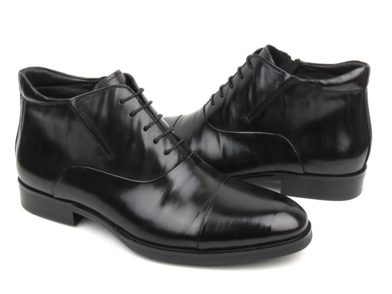 Elegantní pánské kotníkové boty na zip - JOHN DOUBARE H35B-52-183, černé