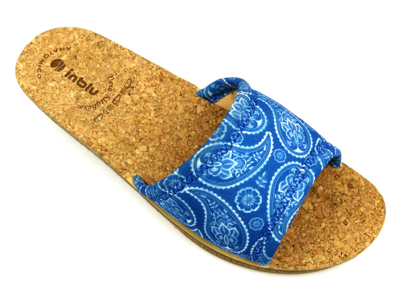 Dámské žabky s korkovou stélkou - INBLU STEVIA, modrá