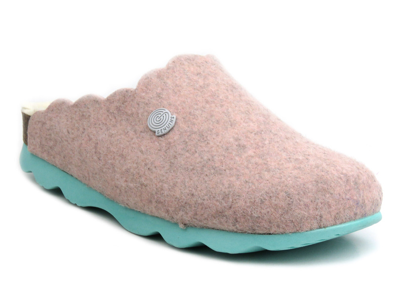 Teplé dámské pantofle s kožíškem uvnitř - GENUINS G105492, růžové