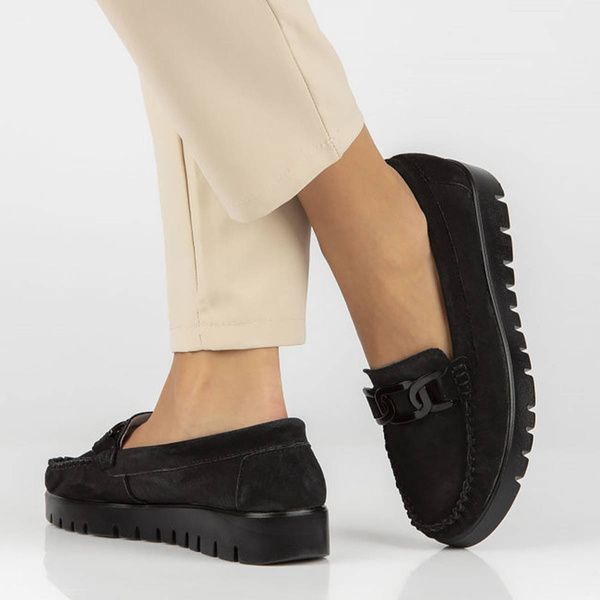 Kožené boty, dámské mokasíny - Filippo DP3334/23, černé