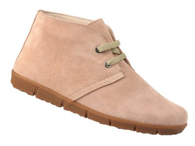 Barefoot kožené minimalistické dámské kotníkové boty - Nika Komfort 28011 béžové