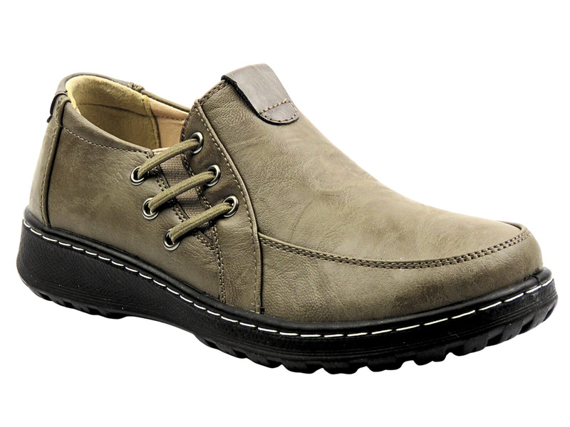 Nazouvací dámské polobotky Potocki 25-90338, khaki