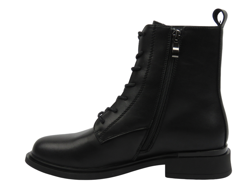 Dámské kožené kotníkové boty černé Cambell 25-98313