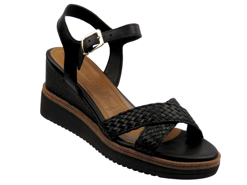 Dámské sandály na klínku - Tamaris 1-28351-44, černé