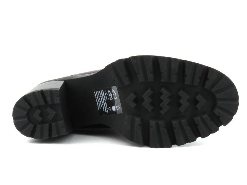 Vysoké, kožené dámské kotníkové boty - MARCO TOZZI 504 -M2582841, fialové