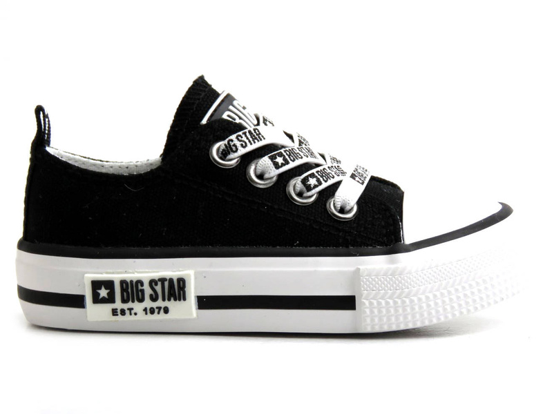 Dětské tenisky, sportovní boty s ozdobnými tkaničkami - Big Star KK374049, černé