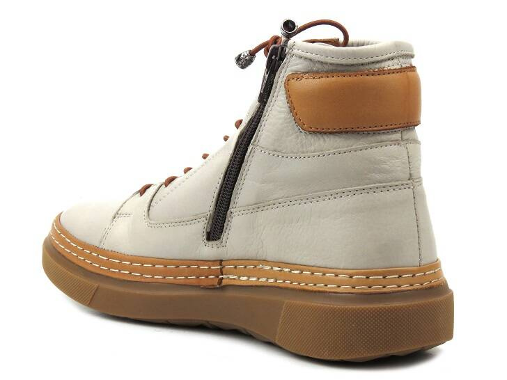 Dámské kotníkové boty z měkké kůže - MANITU 990354-09, béžová