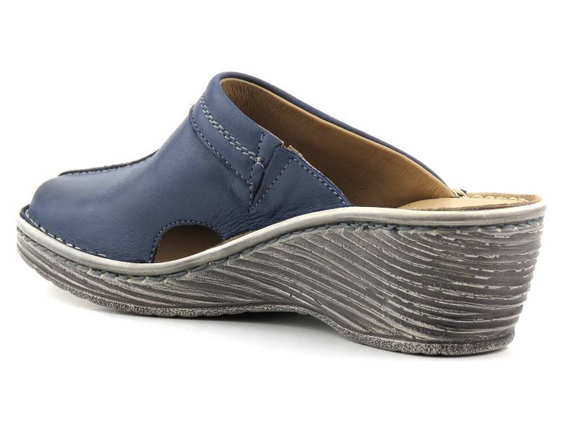 Pohodlné dámské sandály na klínku - HELIOS Komfort 624, tmavě modrá 2