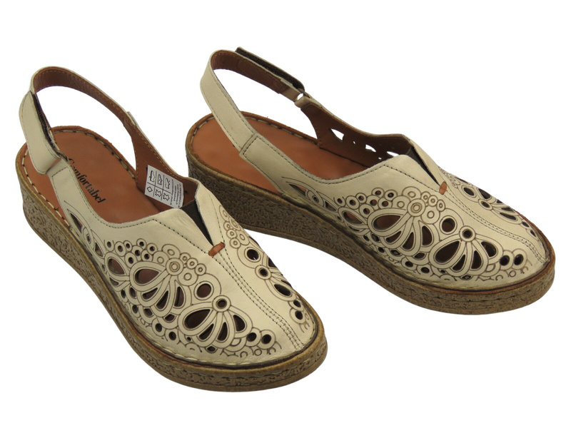 Pohodlné dámské sandály s uzavřenou špičkou - COMFORTABEL 720040-08, béžová