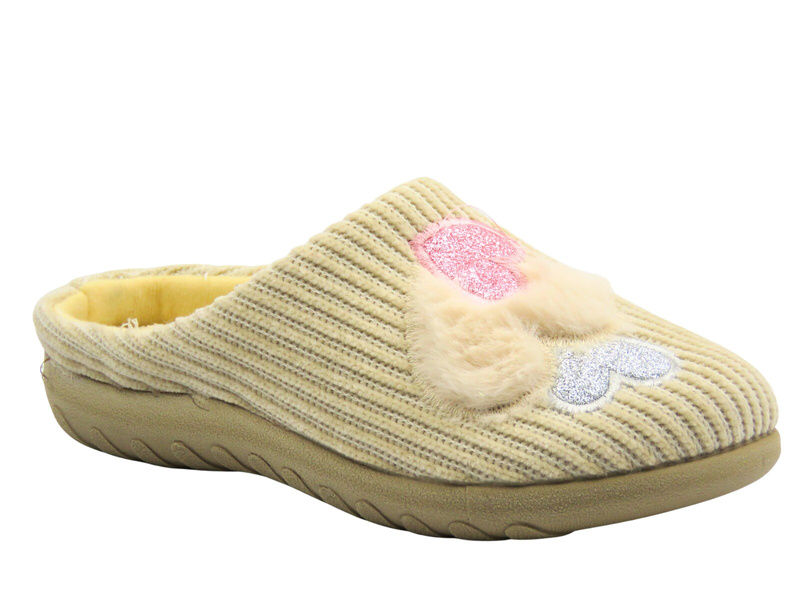 Zateplené dámské boty – Měkké dámské pantofle – INBLU 155D175, béžové