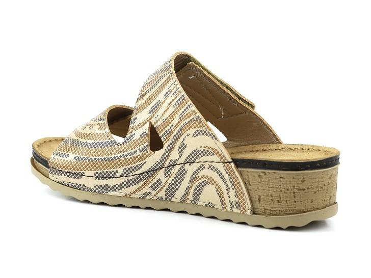 Dámské žabky s pásky na suchý zip - INBLU NV-02, béžová