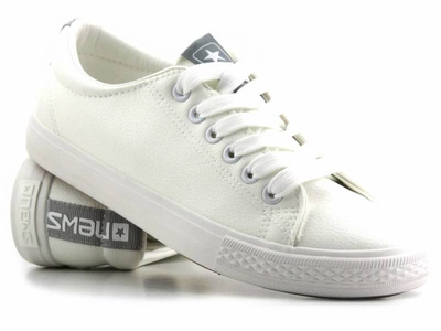 Bílé dámské tenisky z imitace kůže - Novinky 22SP02-1500