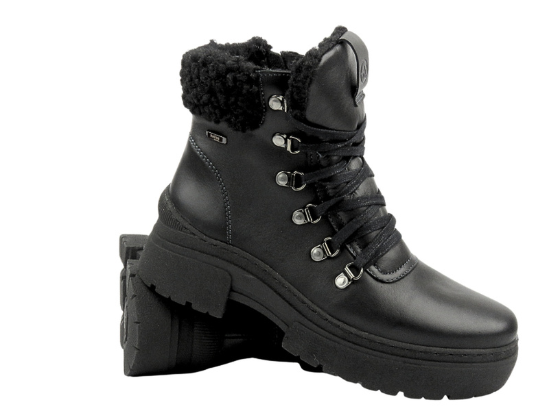 Pohodlné dámské kožené boty Helios Comfort 583, černé