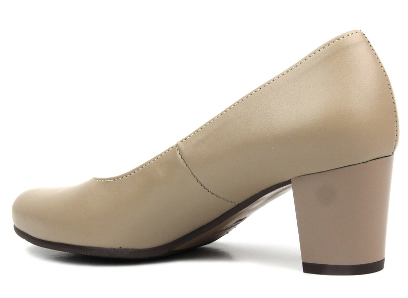 Kožené lodičky na vysokém podpatku - GALANT 905/1, béžové