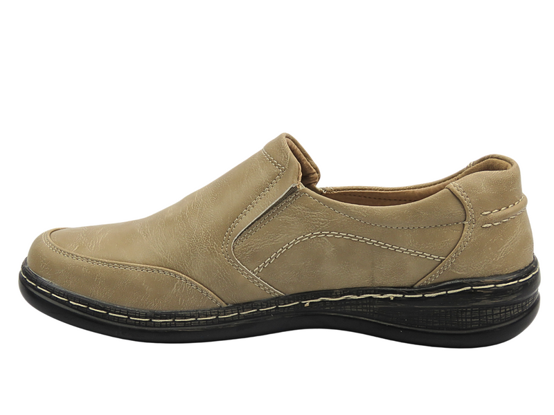 Pohodlné dámské nazouvací polobotky béžové UNISOFT 24PB02-7021