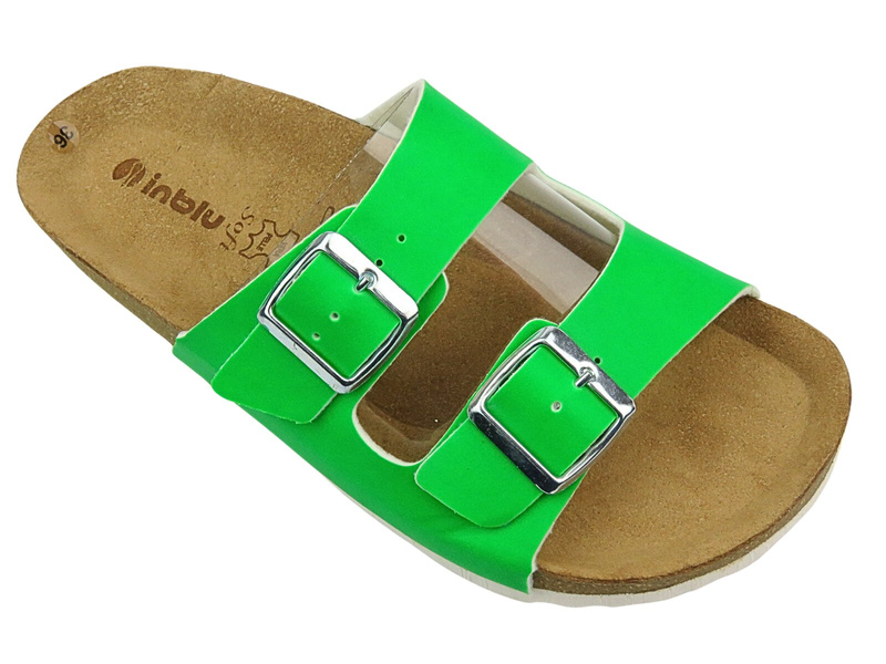 Dámské žabky s přezkami - INBLU FLUBIRIC, zelené