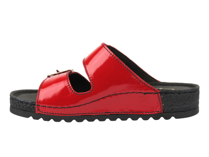 Dámské kožené pantofle - HELIOS Comfort 169, červené