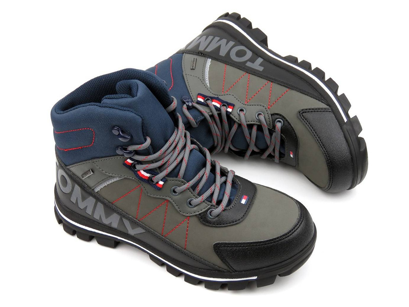 Dámské trekové boty se silnou podrážkou - TOMMY HILFIGER T3B5-32095-0279X791, černá a šedá