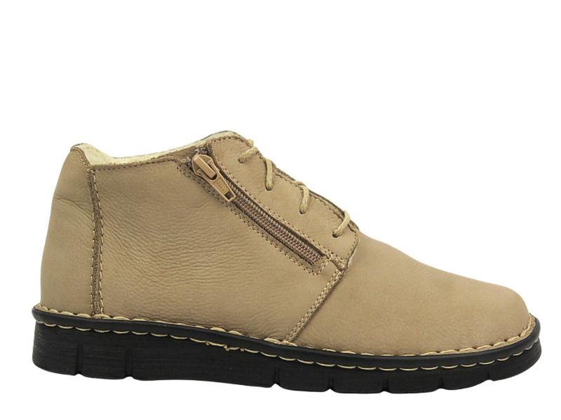 Pohodlné dámské boty z měkké kůže - Best-But 1388, béžová