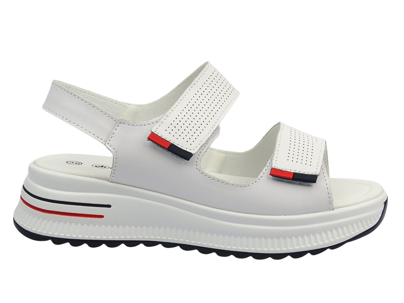 Kožené dámské sandály bílé Cambell 25-07312