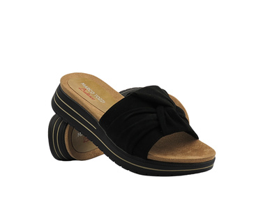 Dámské pantofle z ekologické kůže, černé – Marco Tozzi 2-27501-44