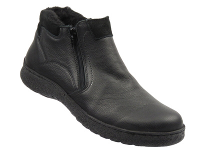 Teplé, pohodlné pánské kotníkové boty polské značky Helios 827, černé