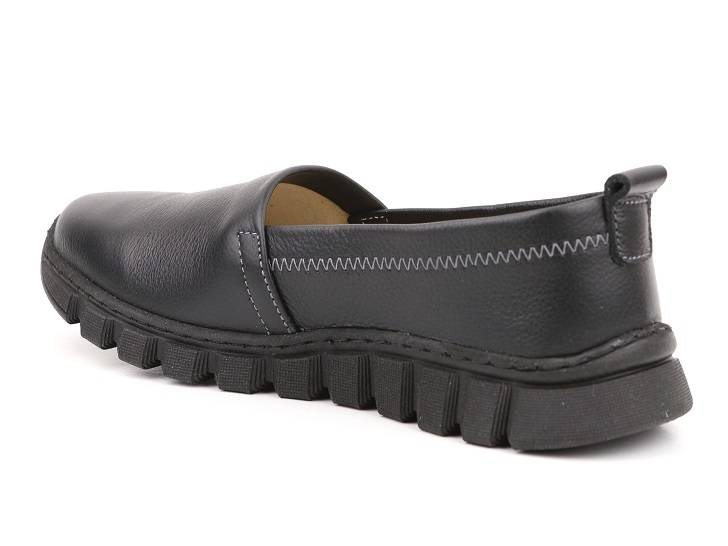 Pohodlné, kožené dámské nazouváky - HELIOS Komfort 405, černé