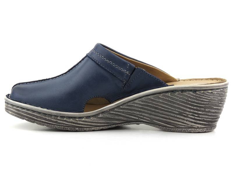 Pohodlné dámské sandály na klínku - HELIOS Komfort 624, tmavě modrá 2