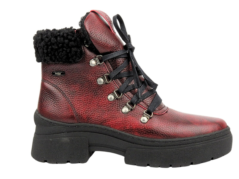 Pohodlné dámské kožené boty Helios Comfort 583, červená