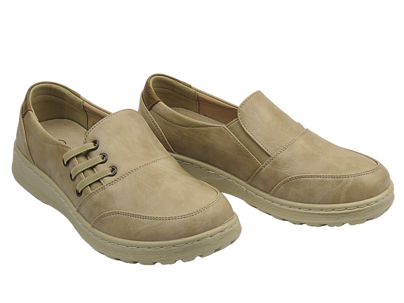 Nazouvací dámské polobotky Potocki 25-90338, béžové