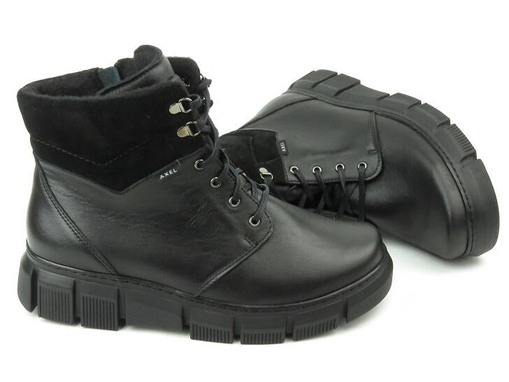 Dámské kožené kotníkové boty - AXEL 4482, černé