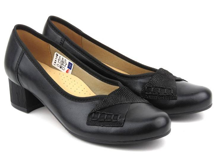 Kožené lodičky na vysokém podpatku - GALANT W23-39, černé