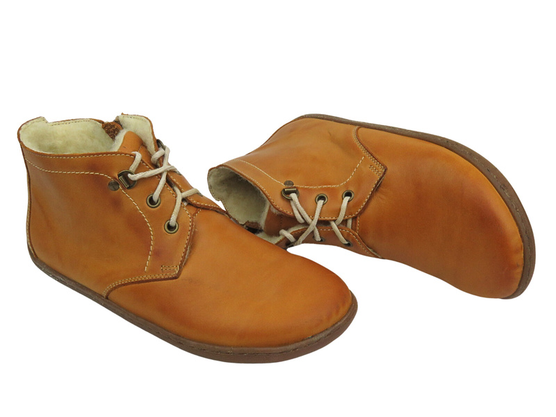 Dámské barefoot kotníkové boty Helios Komfort 501P, světle hnědé, minimalistické