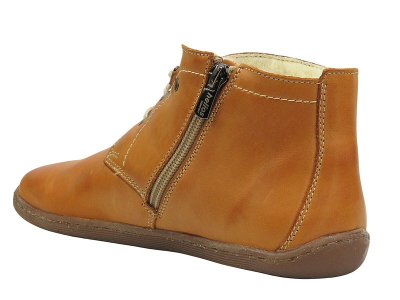 Dámské barefoot kotníkové boty Helios Komfort 501P, světle hnědé, minimalistické