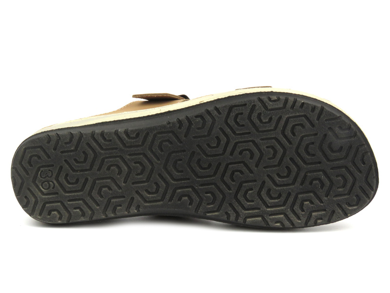 Dámské kožené žabky - INBLU PF-03, pískové