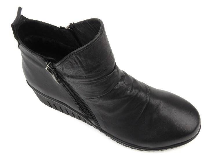 Dámské kotníkové boty na dva zipy - COMFORTABEL 960232-01, černé