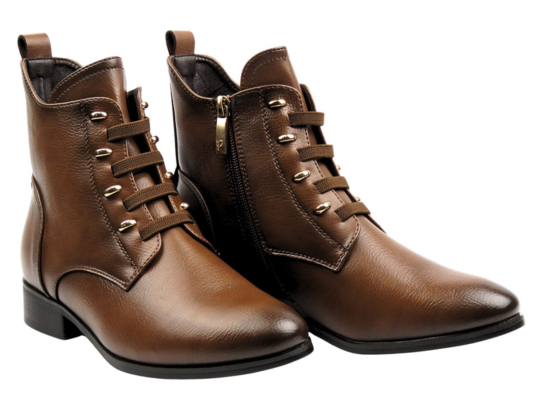 Dámské hnědé zateplené kotníkové boty - Potocki 25-12665