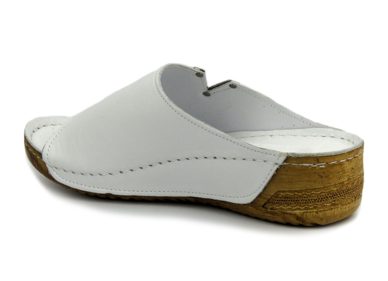 Dámské zdravotní žabky s korkovou stélkou - Inblu VR7B, bílá