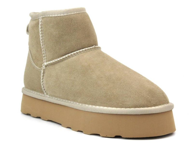 Dámské sněhule na platformě - Potocki 23-37060, béžové