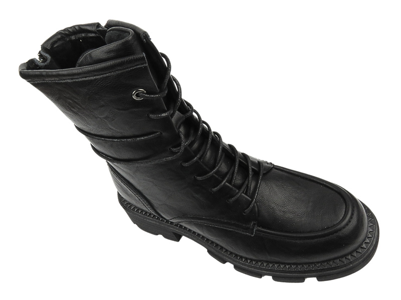 Venezia Dámské kožené boty W027LEBLOBB008 Black Zipped