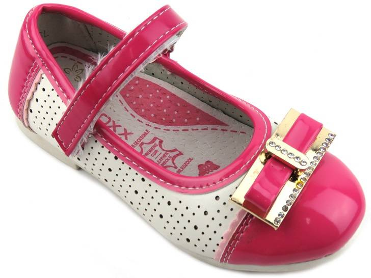 Dětské dívčí baleríny Badoxx 3SD-274-BL, bílé s růžovou