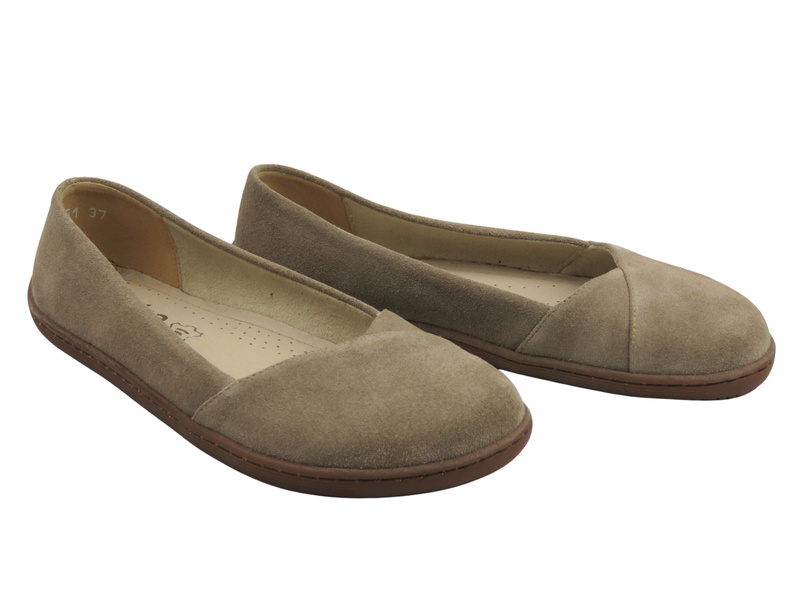 Barefoot kožené minimalistické dámské polobotky s rozšířenou šířkou H - Nika Komfort 1451 béžové